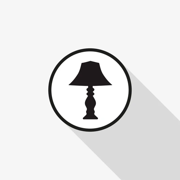 Векторна іконка настільної лампи з довгою тіні на фоні — стоковий вектор