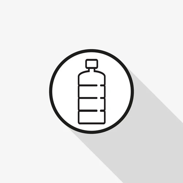 Vektorové ikony z plastové láhve s dlouhý stín na pozadí — Stockový vektor