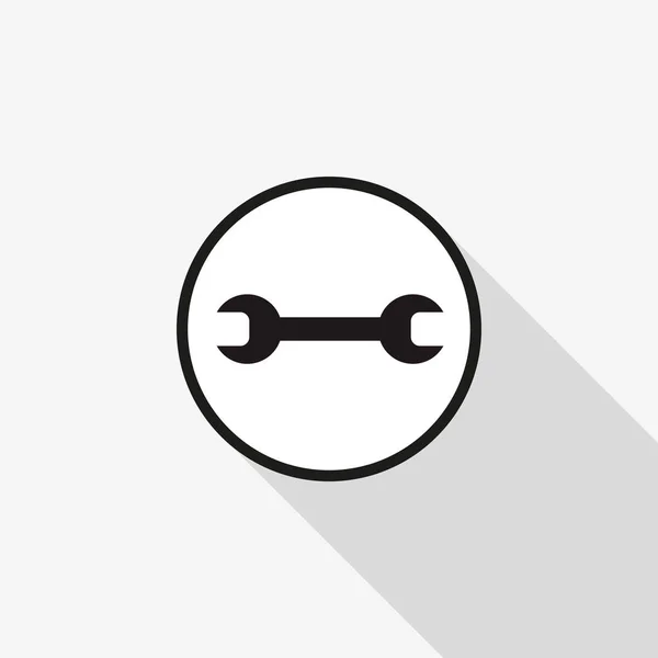 Chave de ícone vetorial com uma longa sombra no fundo — Vetor de Stock