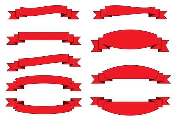배너 리본, 빈티지 리본 벡터 세트 — 스톡 벡터