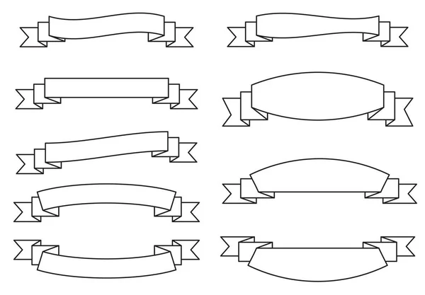 Ensemble vectoriel de rubans bannières, ruban vintage — Image vectorielle