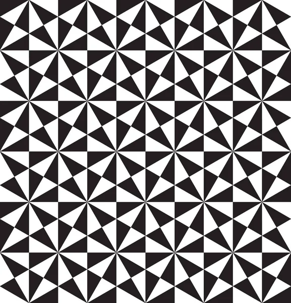 Negro inconsútil - patrón geométrico blanco — Vector de stock