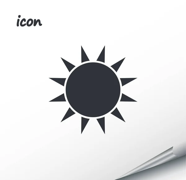 Sun line vector icon on a wrapped silver sheet — Stock Vector