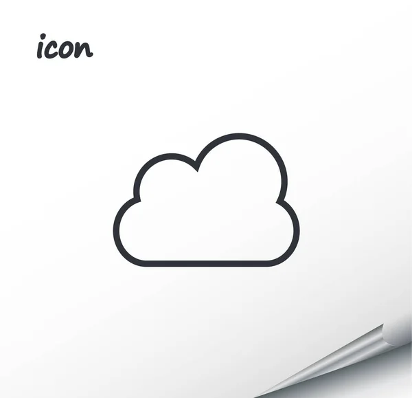 Icona vettoriale nube meteo su un foglio d'argento avvolto — Vettoriale Stock