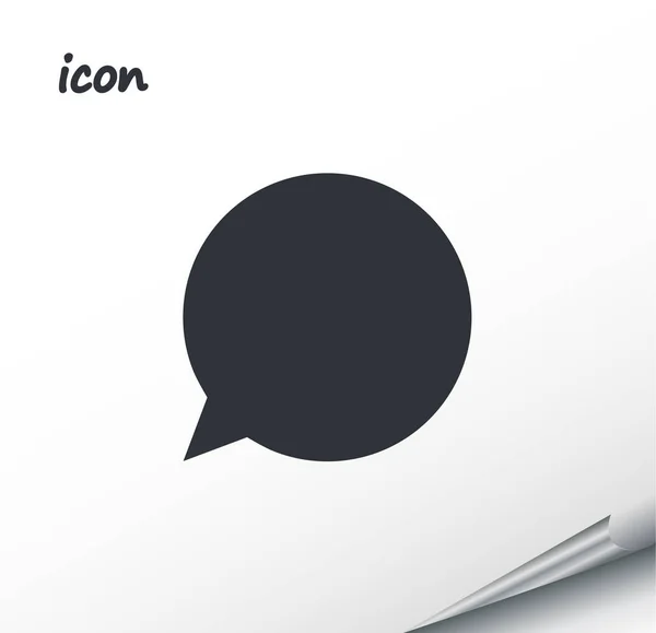 Vektor ikonen pratbubblor på ett insvept silver blad — Stock vektor