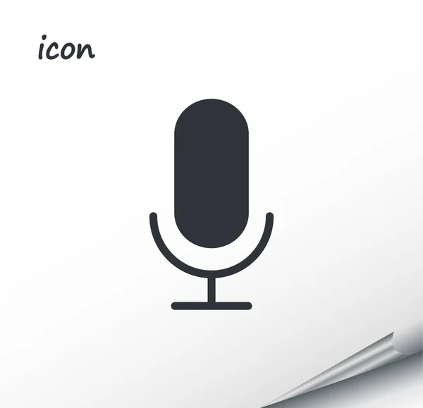 Vector pictogram microfoon op een verpakt zilver blad — Stockvector