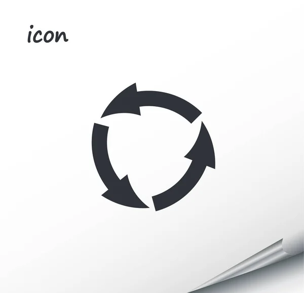 Vector icono flecha círculo en una hoja de plata envuelta — Archivo Imágenes Vectoriales