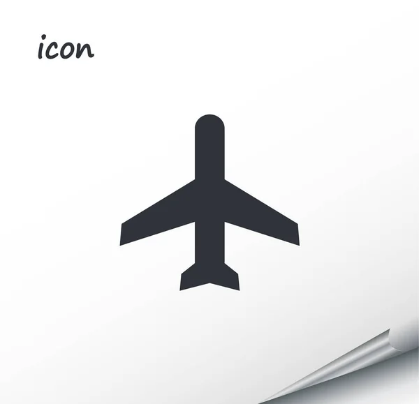 Pesawat ikon vektor pada lembaran perak terbungkus - Stok Vektor