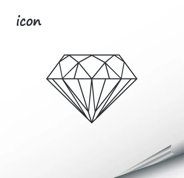 Icône vectorielle Diamant sur une feuille d'argent enveloppée — Image vectorielle