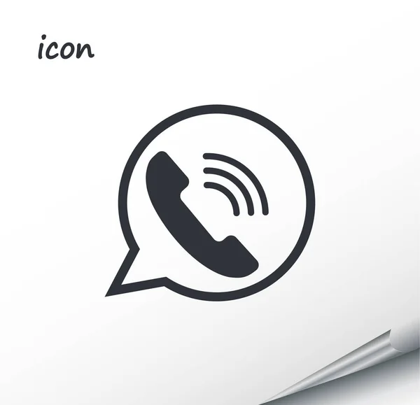 Vector pictogram telefoon op een verpakt zilver blad — Stockvector