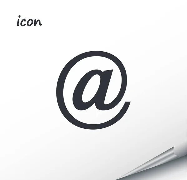 Vektor ikonen e-post på ett insvept silver blad — Stock vektor