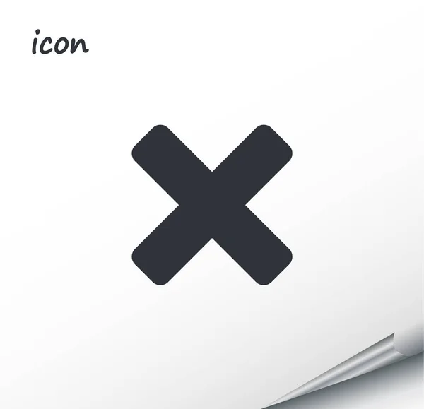 Vector ikonen Stäng på en inslagna silver blad — Stock vektor