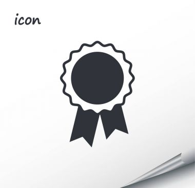 vektör simge rozet şeritler kaydırılan bir gümüş sayfası