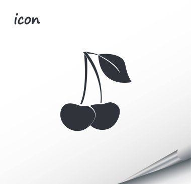 Vektör simge kaydırılan bir gümüş sayfada kiraz