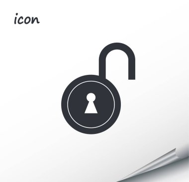 Kilit simge vektör kaydırılan bir gümüş sayfası