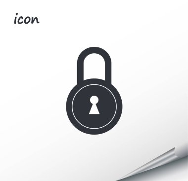 Kilit simge vektör kaydırılan bir gümüş sayfası