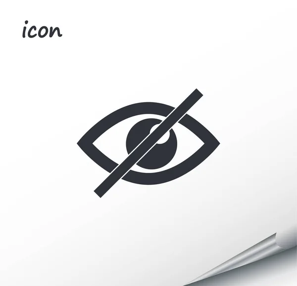 Векторный иконный глаз запрещен на обернутом серебряном листе — стоковый вектор