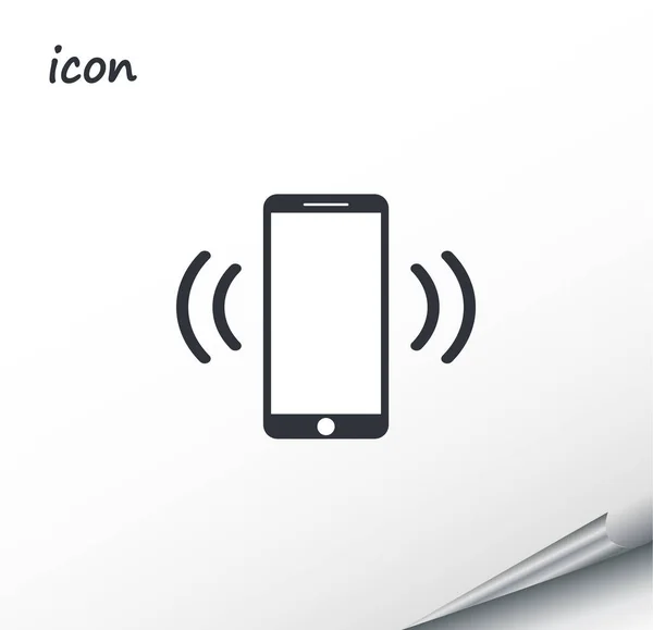 Vektorové ikony mobilní telefon na zalomený stříbrný list — Stockový vektor
