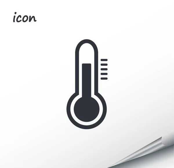 Vektorové ikony teploměru na zalomený stříbrný list — Stockový vektor