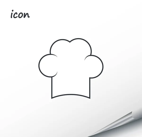Vektorové ikony šéfkuchař cap na zalomený stříbrný list — Stockový vektor