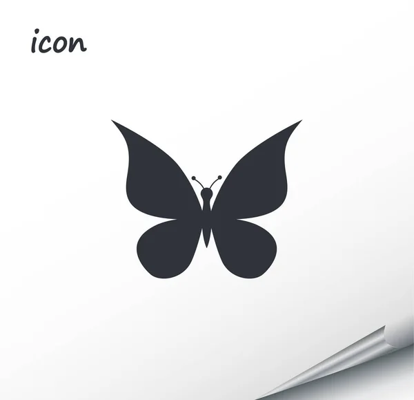 Icône vectorielle papillon sur une feuille d'argent enveloppé — Image vectorielle