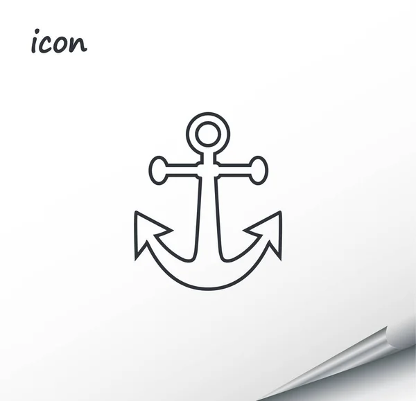 Vector icon anchor on a wrapped silver sheet — Stock Vector