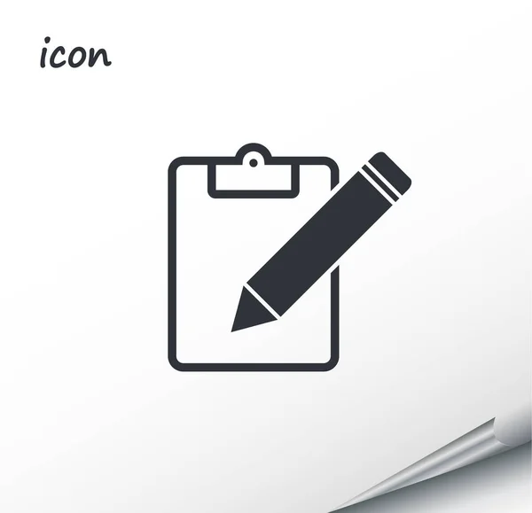 Vector Icon potloden op een verpakt zilver blad — Stockvector