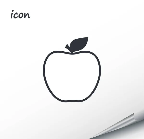 Icono de manzana vectorial en una hoja de plata envuelta — Vector de stock