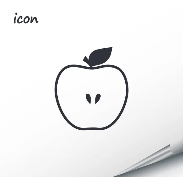 Icono de manzana vectorial en una hoja de plata envuelta — Vector de stock