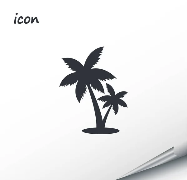 Wektor ikona palmy na zawinięty blachy srebrnej — Wektor stockowy