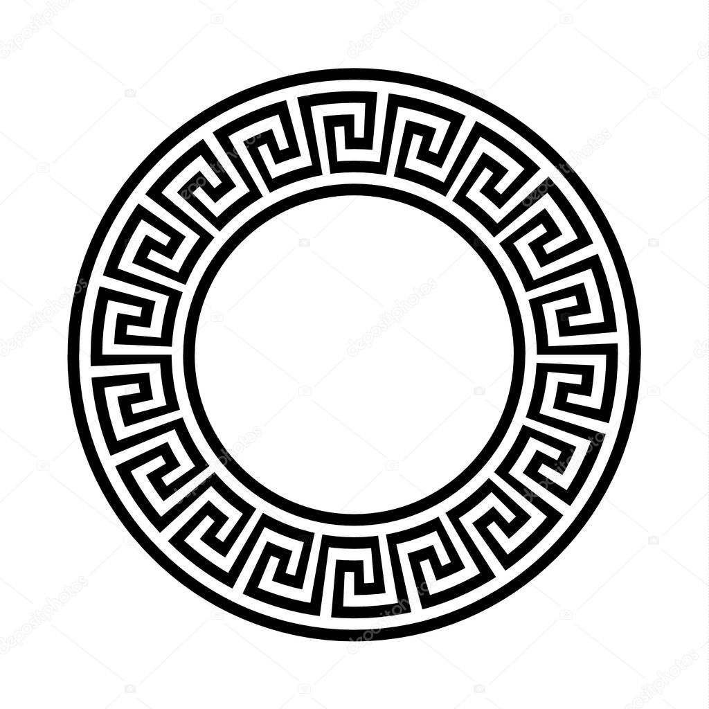 Circular vector Greek ornament