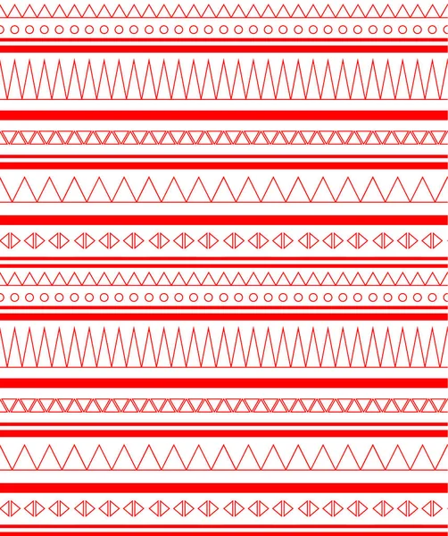 Padrão azteca sem costura vetorial, padrão geométrico na cor vermelha — Vetor de Stock