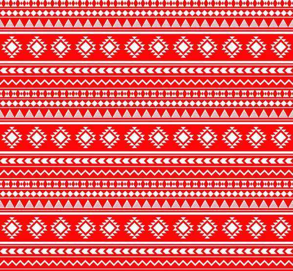 Vector sömlös aztec mönster, geometriska mönster i röd färg — Stock vektor