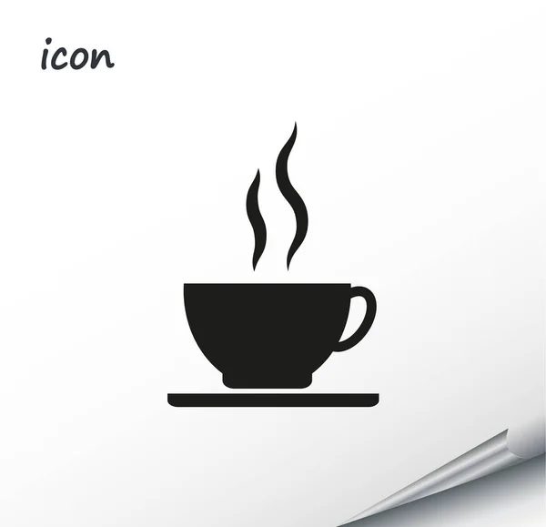 Vector icoon van koffie op een verpakt zilver blad — Stockvector