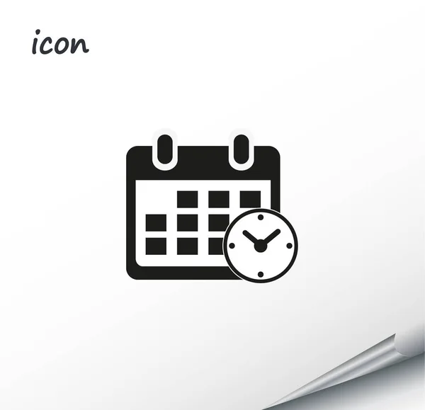 Vektor-Icon-Kalender auf einem umwickelten Silberblatt — Stockvektor