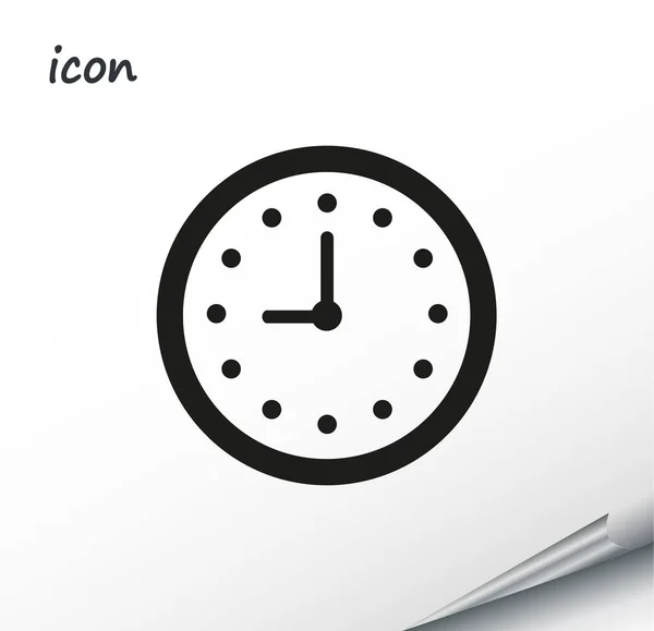 Ícone do relógio vetorial em uma folha de prata embrulhada — Vetor de Stock