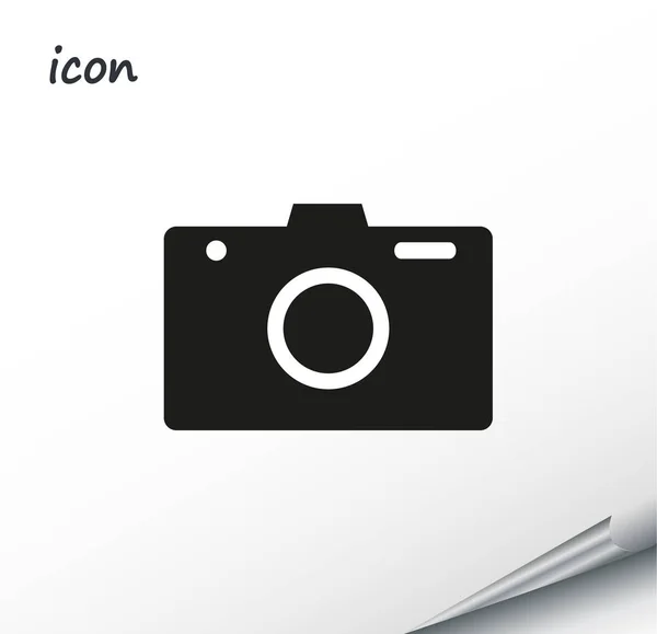 Câmera de ícone vetorial em uma folha de prata embrulhada —  Vetores de Stock