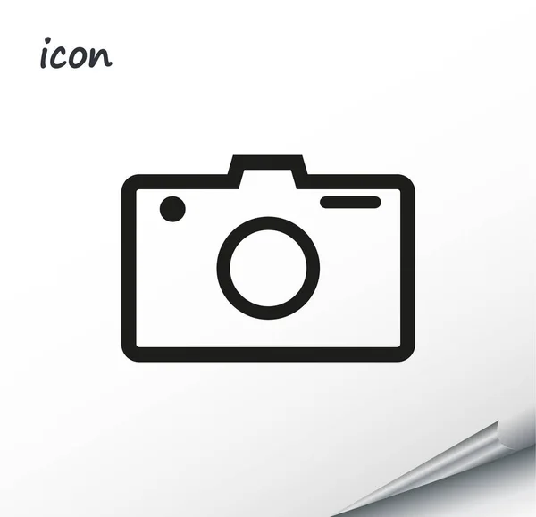 Vector pictogram camera op een verpakt zilver blad — Stockvector