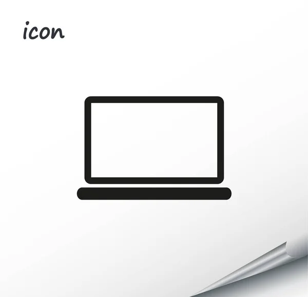 Vector pictogram laptop op een verpakt zilver blad — Stockvector