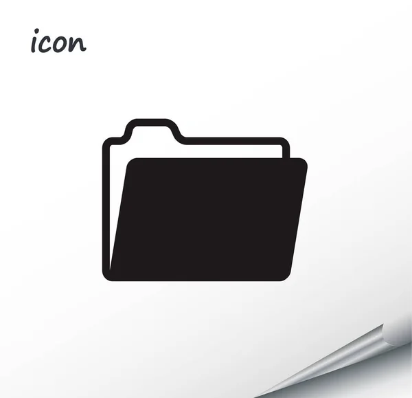 Vector ikonen mapp på en inslagna silver blad — Stock vektor