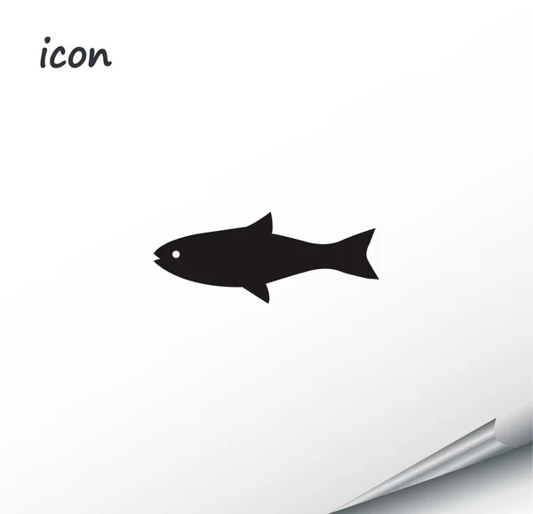 Pesce icona vettoriale su un foglio d'argento avvolto — Vettoriale Stock
