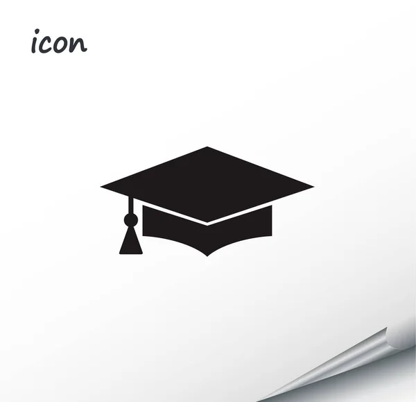 Vector icon graduation cap on a wrapped silver sheet — Stock Vector