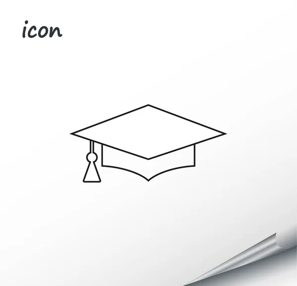 Vector icon graduation cap on a wrapped silver sheet — Stock Vector