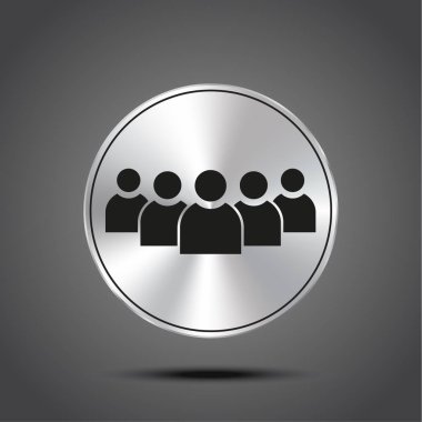 vektör simge grup insanlar metalik koyu arka plan üzerinde izole