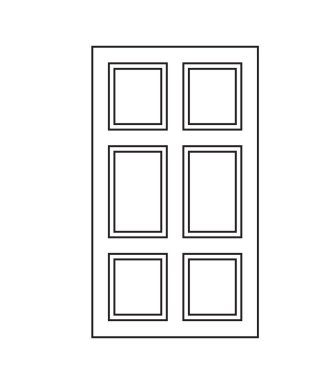 Eski kapı simgesi, izole illüstrasyon vektör. Basit tasarımı ile ahşap kapıyı kapatın