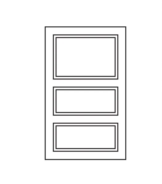 Icono de puerta vieja, vector de ilustración aislado. Cerrar puerta de madera con diseño simple — Vector de stock