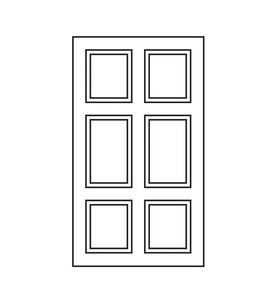 Ícone da porta velha, vetor de ilustração isolado. Feche a porta de madeira com design simples — Vetor de Stock