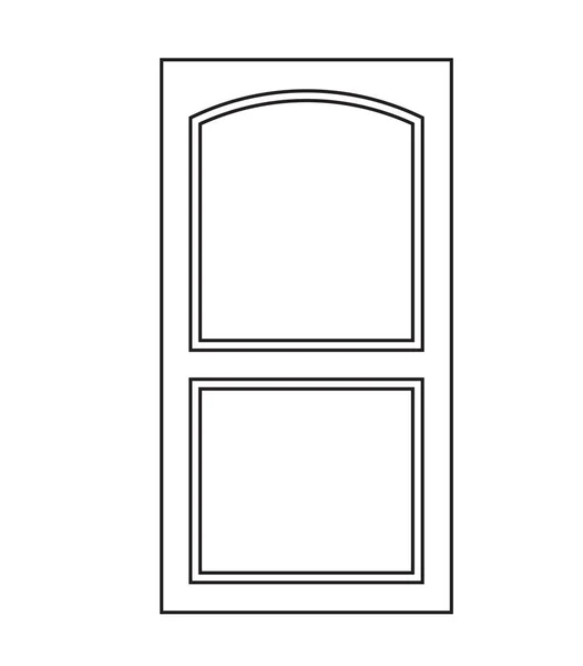 Altes Türsymbol, isolierter Illustrationsvektor. Holztür mit einfachem Design schließen — Stockvektor