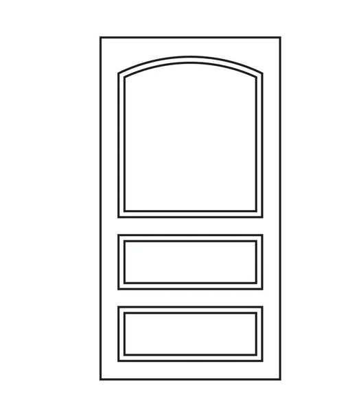 Régi ajtó ikon, elszigetelt illusztráció vektor. Közelről faajtó, egyszerű design — Stock Vector