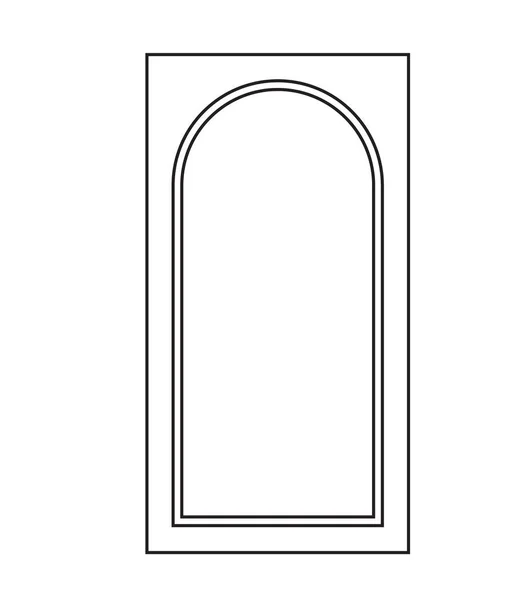 Icono de puerta vieja, vector de ilustración aislado. Cerrar puerta de madera con diseño simple — Vector de stock